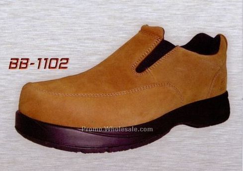 Nubuck Slip On Leather Shoe W/ Steel Toe (7-13)