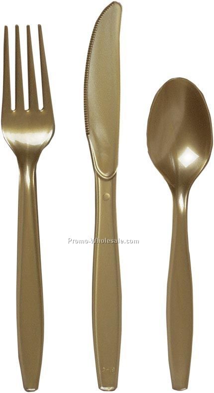 Old Gold/ Glittering Gold Colorware Plastic Spoon