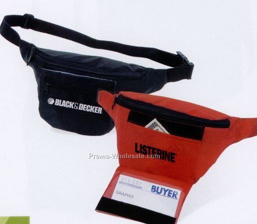 One Zipper Compartment Fanny Pack W/Detachable Badge Holder (1 Color)