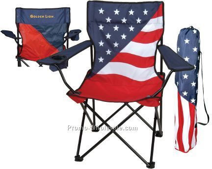 Patriotic Super Folding Chair W/Carry Case