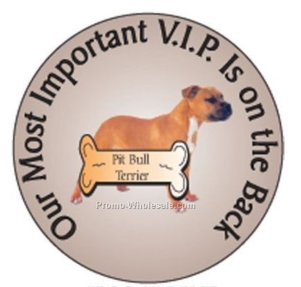 Pitbull Terrier Round Hand Mirror W/ Full Mirror Back (2-1/2")