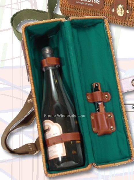 Portable Wicker Case Wine Bottle Holder