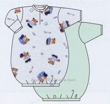 Preemie Boys Gown Short Sleeve Infant Gown