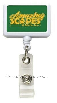 Rectangle Retractable Badge Reel (Polydome)