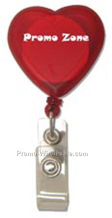 Retractable Badge Holder - Heart