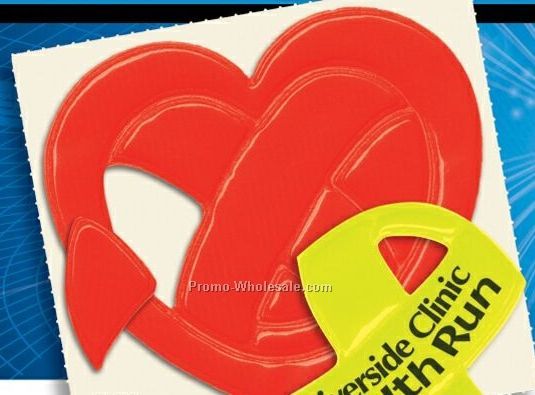 Ribbon Heart Shaped Reflective Sticker