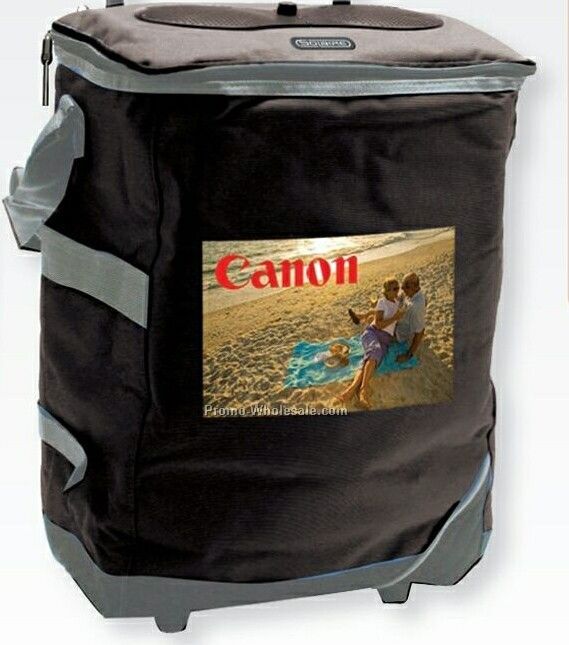 Rolling Insulated Cooler Bag W/ Built-in Speakers (Thermaprint)
