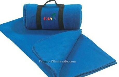 Royal Blue Fleece Throw Blanket (Standard Service)