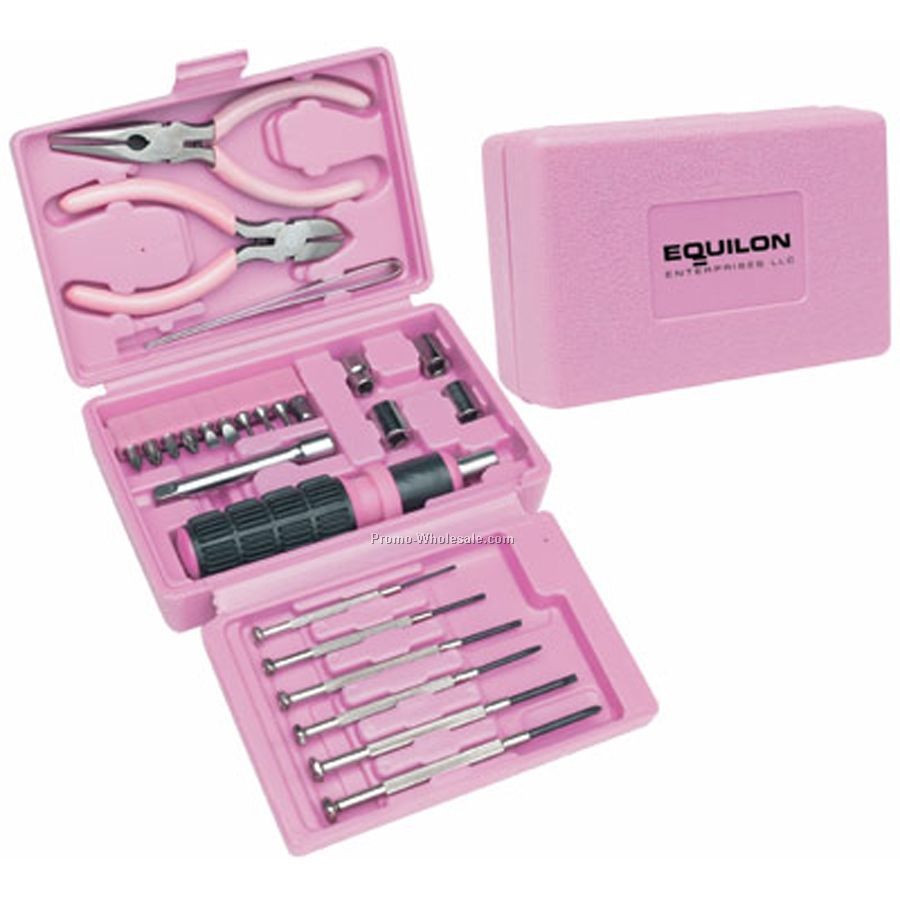 Ruff Ready 26 Piece Pink Tool Set With Case