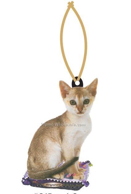 Singapura Cat Executive Line Ornament W/ Mirror Back (4 Square Inch)