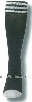 Soccer Referee Socks W/ Mesh Foot & Nylon Upper Heel & Toe (10-13 Large)