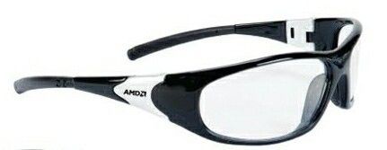 Sports Style Safety Glasses With Clear Lens & Black Frame