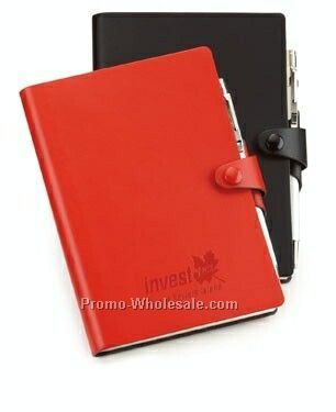 Tempo Leather Journal With Slim Satin Silver Pen - 3"x5"
