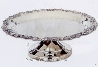 The Burgundy Collection Silverplated Footed Cake Plate