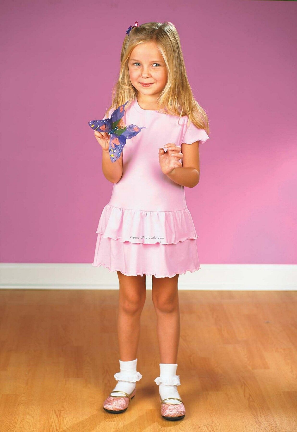 Toddler Platinum Jersey Ruffle Dress
