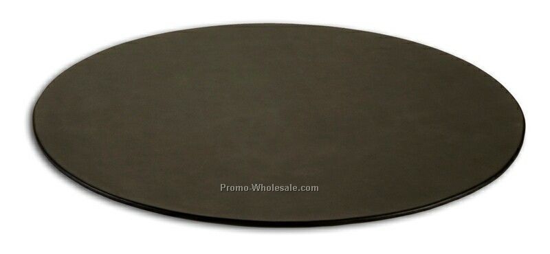 Top Grain Leather Oval Conference Pad - 17"x14" Black