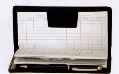 Traditional Checkbook Cover W/ Pen Loop & Index Tab (Bonded)