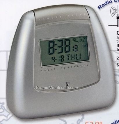 Travel / Desk Atomic Alarm Clock W/ Calendar & Time Zone Display