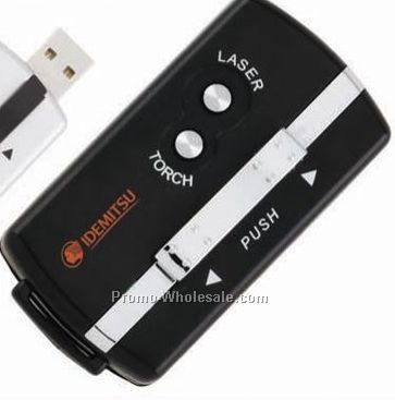 Trio Flashlight/ Laser Pointer USB Flash W/ String Lanyard - (128mb)