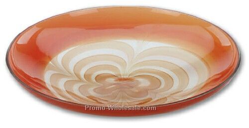 Waterford Art Glass Red & Gold Platter
