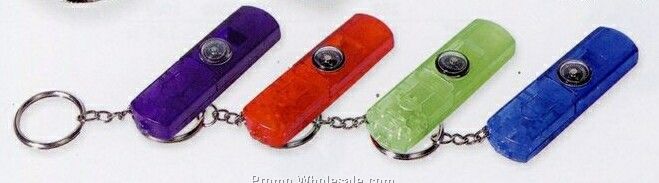 Whistle, Light & Compass Keychain