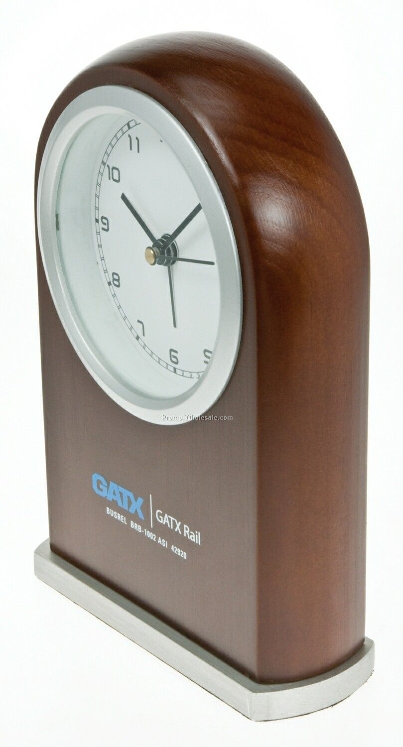 Wooden Based Alarm Clock - 4-1/4"x1-5/8"x6-1/4"