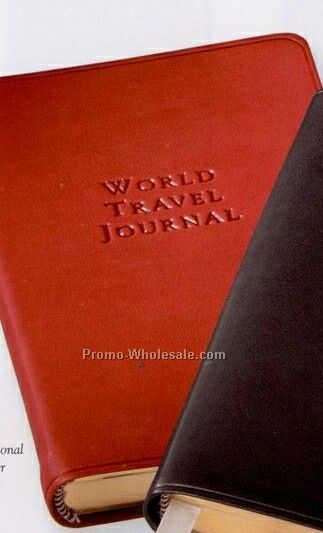 World Travel Journal W/ Traditional Premium Leather Cover