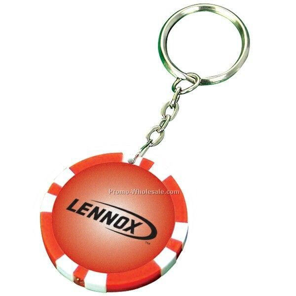 1-1/2" Diameter LED Poker Chip Keychain (Not Imprinted)