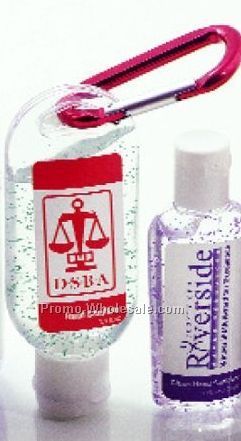 1.9 Oz. Moisture Bead Gel Hand Sanitizer W/ Carabiner Bottle