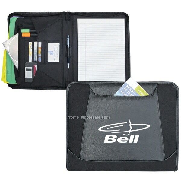 10-3/4"x13-1/2"x1" Zippered Notepad Portfolio (Imprinted)