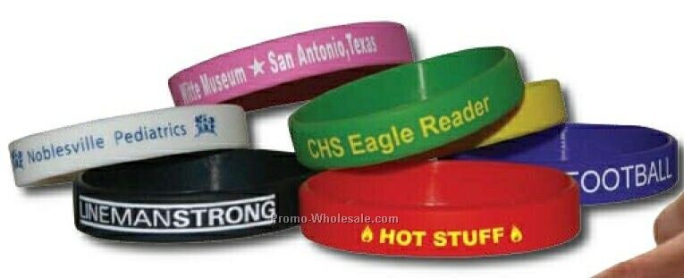 100% Silicone Rubber Quick Turn Silk Screened Wristbands