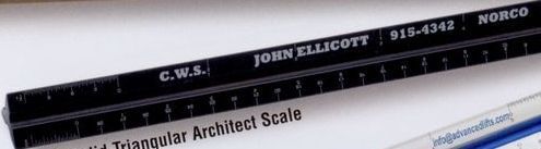 12" Architect Solid Standard Triangular Drafting Scale