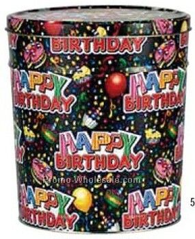 12-3/16"x14-7/8" Decorative Round Tin - Birthday Wishes