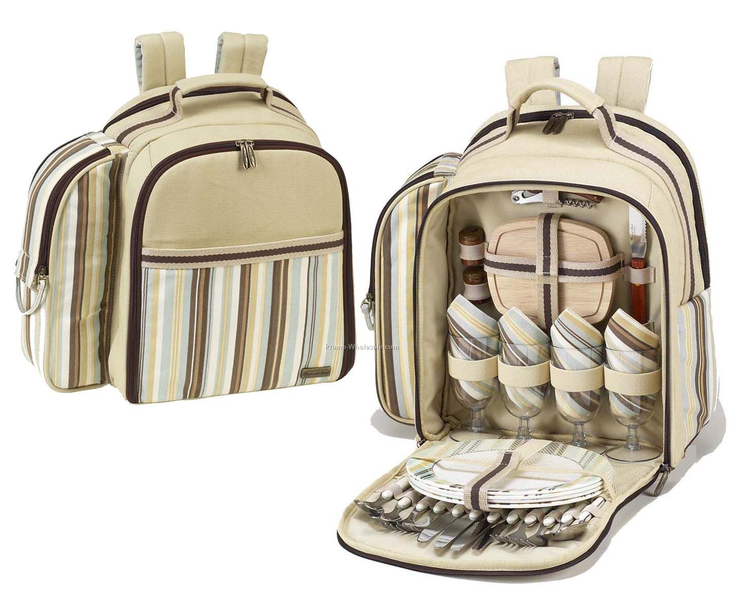 15-1/2"x16"x7" Picnic Backpack Cooler For 4 People
