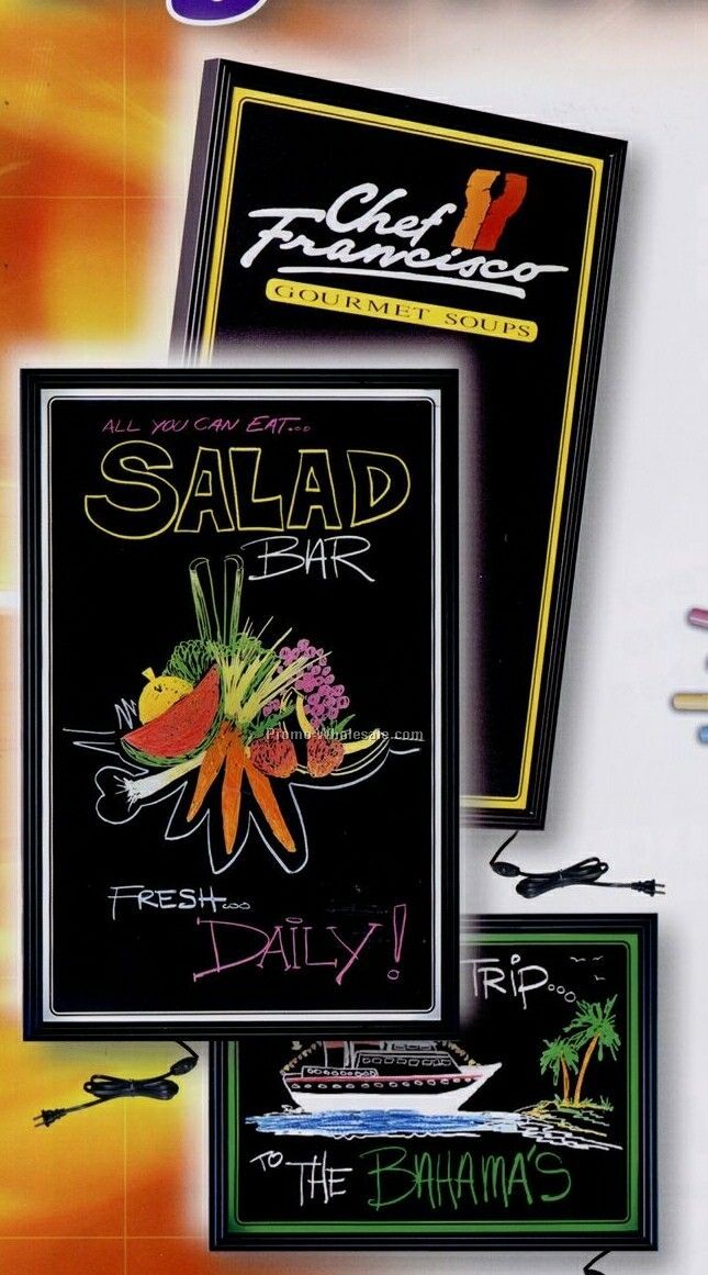 17-1/2"x22-1/2" Fluorescent Lighted Blackboards - Designer