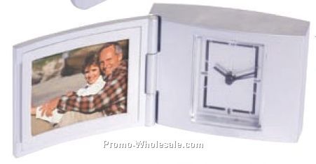 2-1/2"x2"x1" Die Cast Aluminum 2"x1-1/2" Photo Frame Alarm Clock