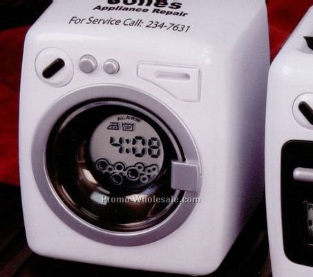 2-3/4"x3-1/4"x3" Washing Machine Shaped Plastic Alarm Clock