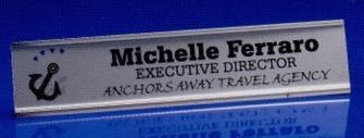 2"x10" Silver Metal Nameplate Holder
