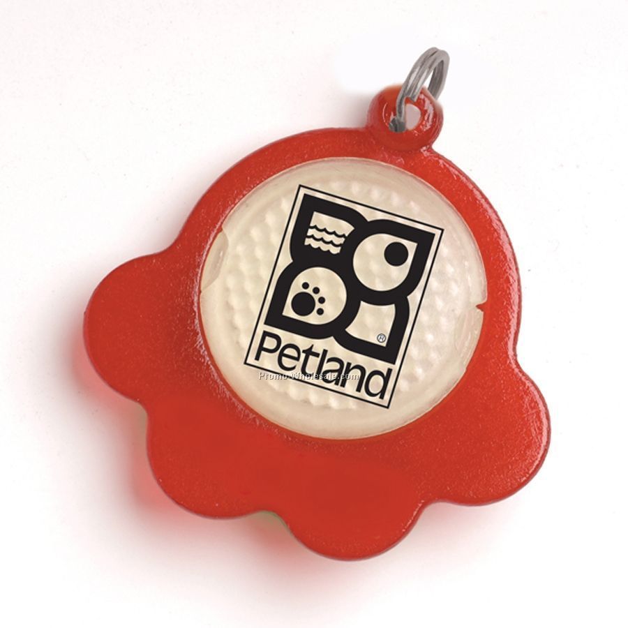 2"x2"x1/4" Paw Reflector Id Tag