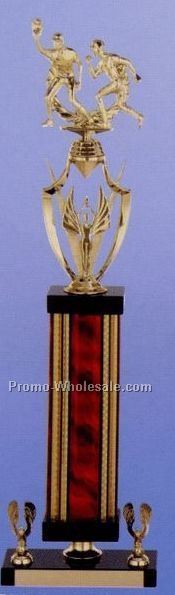 22" Elegant Black Marble Trophy W/ Interchangeable Figure