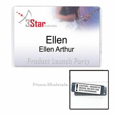 3-1/2"x2-1/4" Vinyl Nametag Holder W/ Magnet