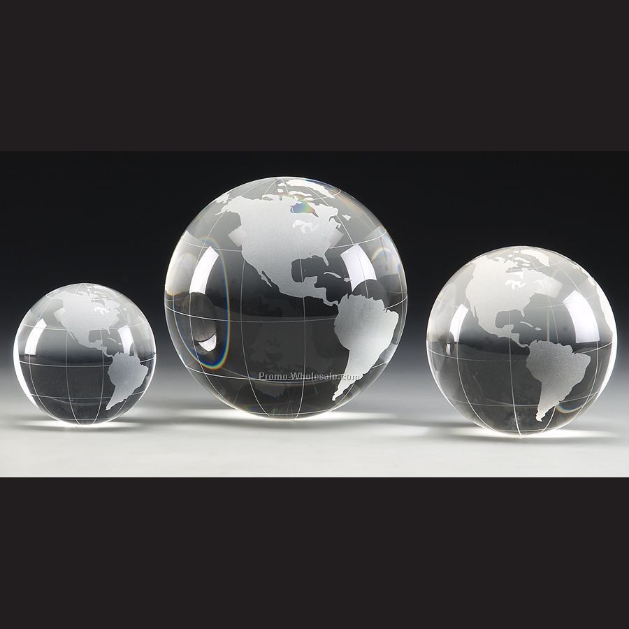 3-1/8" Optical Crystal Globe Sphere