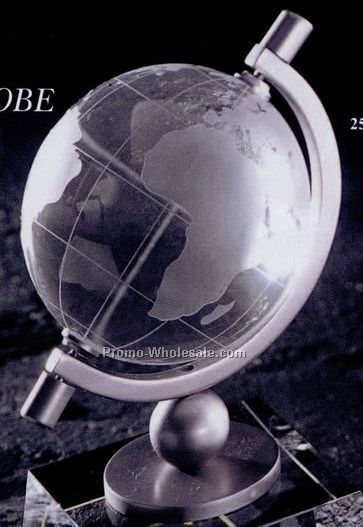 3-1/8"x5" World Globe Crystal Award