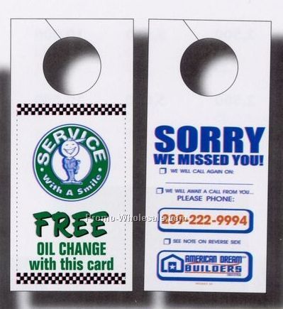 3-3/8"x8-1/2" Door Hanger (2 Color/ 1 Side)