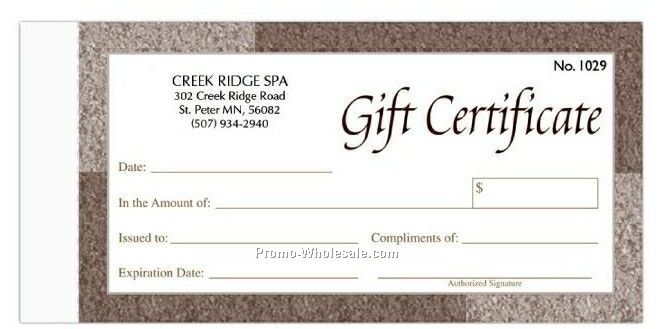 3-5/8"x7" 2 Part Gift Certificate Snap Sets With Border