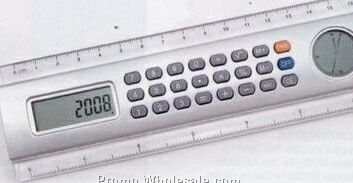 3-in-1 Ruler Calculator & Lcd Clock