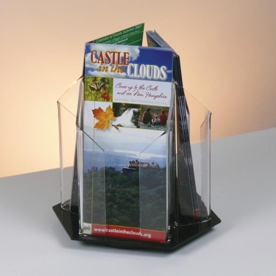 3-pocket Rotating Brochure Holder - Countertop