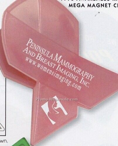 3"x3-1/4" Awareness Ribbon Mega Magnet Clip