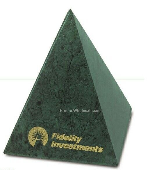 3"x3"x3-1/2" Imperial II Green Marble Pyramid W/ Plate