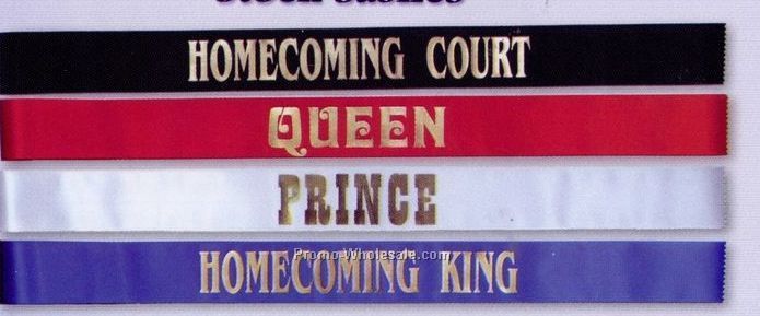 3"x72" Stock Sash Titles / Homecoming Princess